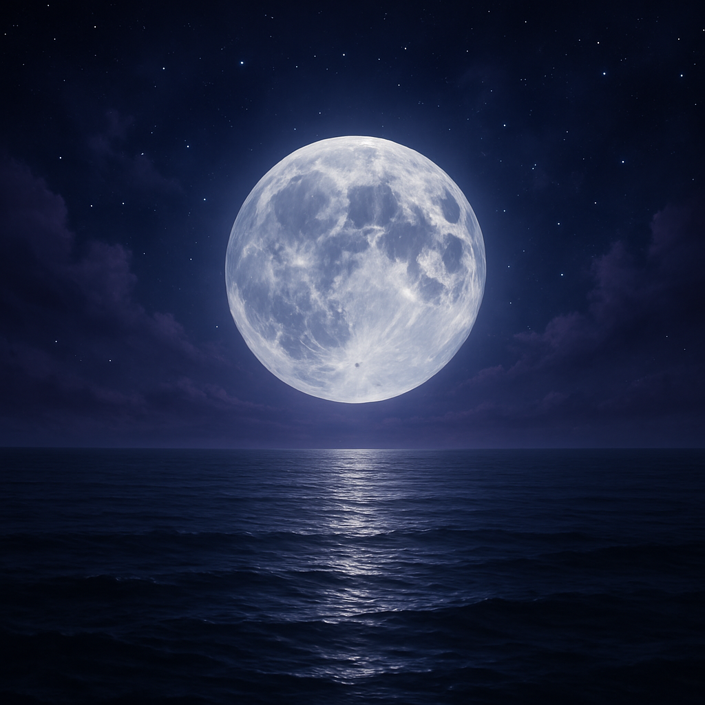 Moon over ocean